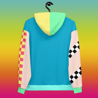 Color Block Pastel Hoodie Asymmetric Rainbow Unisex Fit | Aesthetic Kawaii Skater Apparel