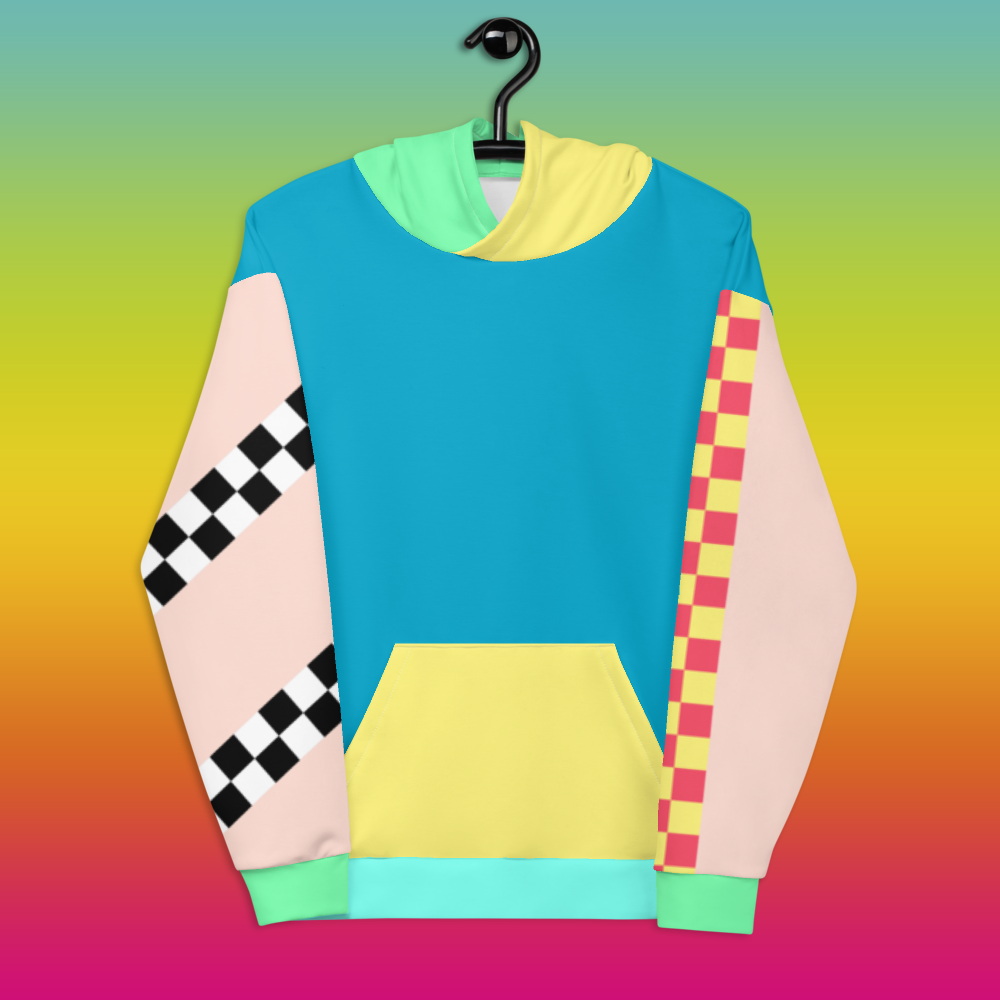 Color Block Pastel Hoodie Asymmetric Rainbow Unisex Fit | Aesthetic Kawaii Skater Apparel