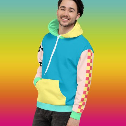 Color Block Pastel Hoodie Asymmetric Rainbow Unisex Fit | Aesthetic Kawaii Skater Apparel