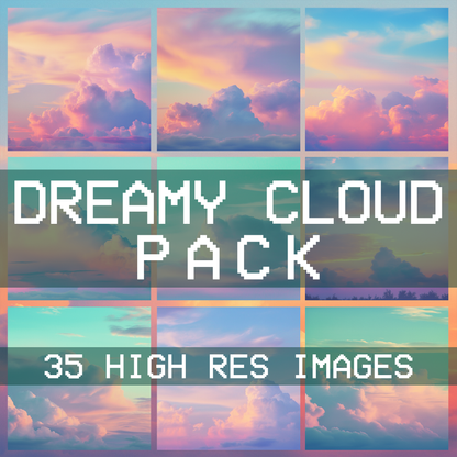 Dreamy Cloud Pack, Dreamcore Vaporwave Aesthetic Pastel Y2K Kawaii - Instant Download Printables