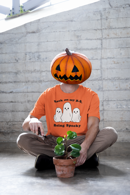 Back on my B.S. Being Spooky Funny Halloween Unisex Tee | Punny All Hallows Eve Ghost Shirt