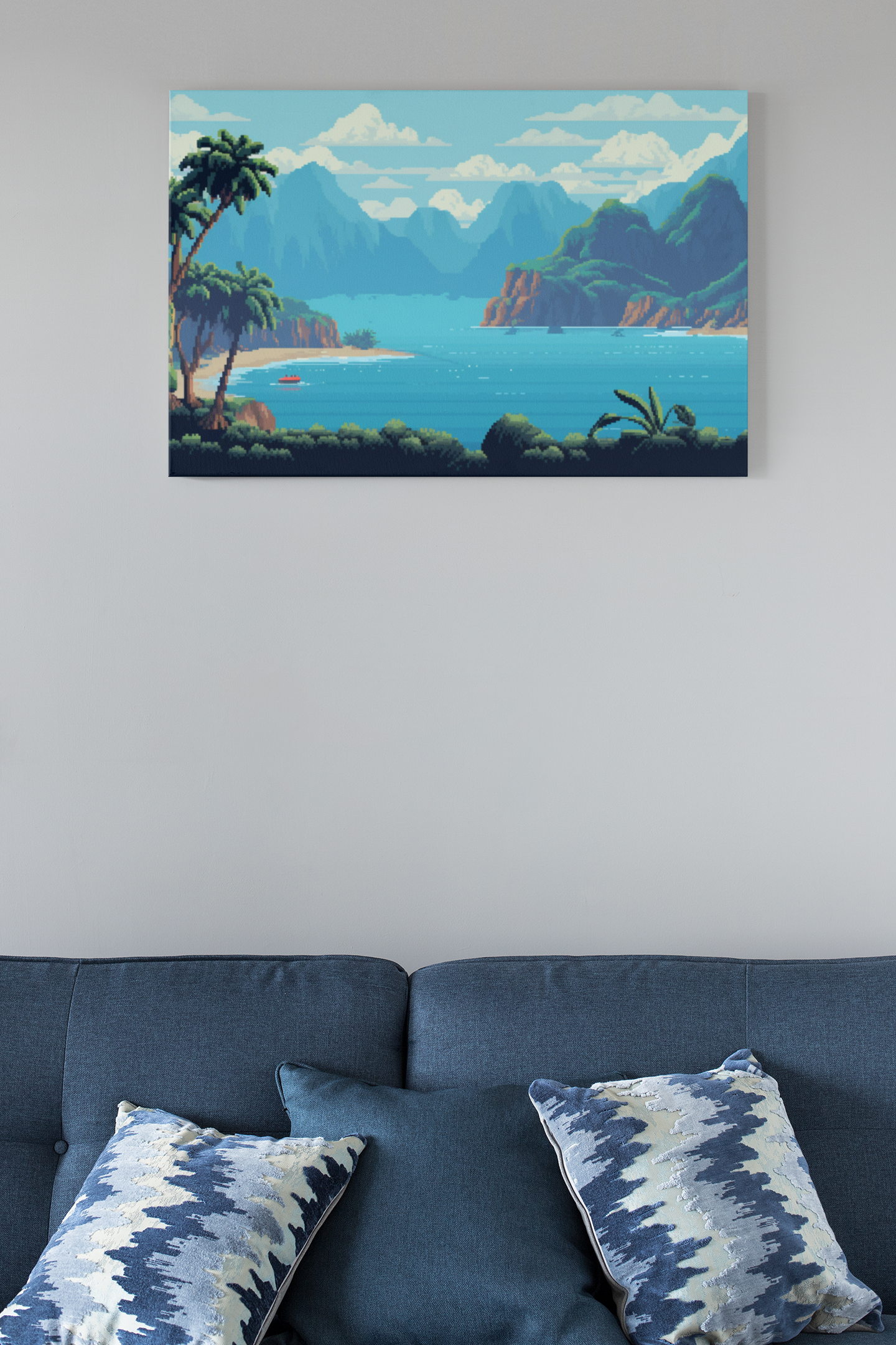 Pixel New Zealand Beach Poster Matte Art Print | Aesthetic Gamer Decor