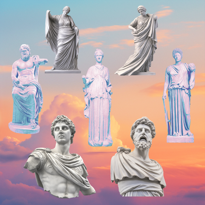 Aesthetic Statue Pack, Vaporwave Bust Aesthetic - Instant Download PNG Assets