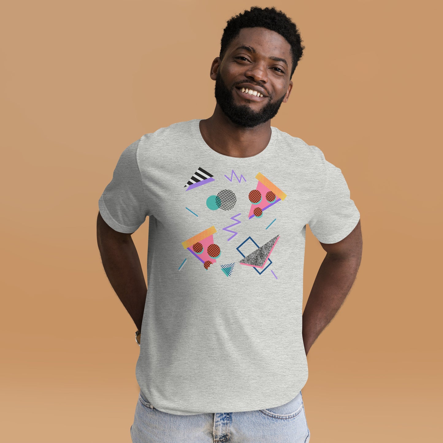 Pizza 80s Memphis Geometric Pop Art Unisex T-shirt