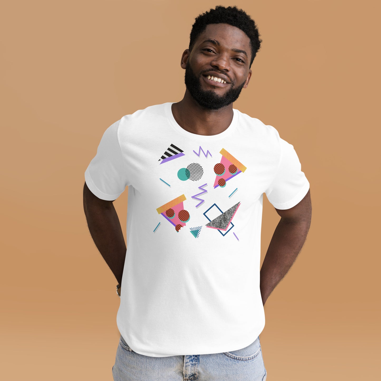 Pizza 80s Memphis Geometric Pop Art Unisex T-shirt