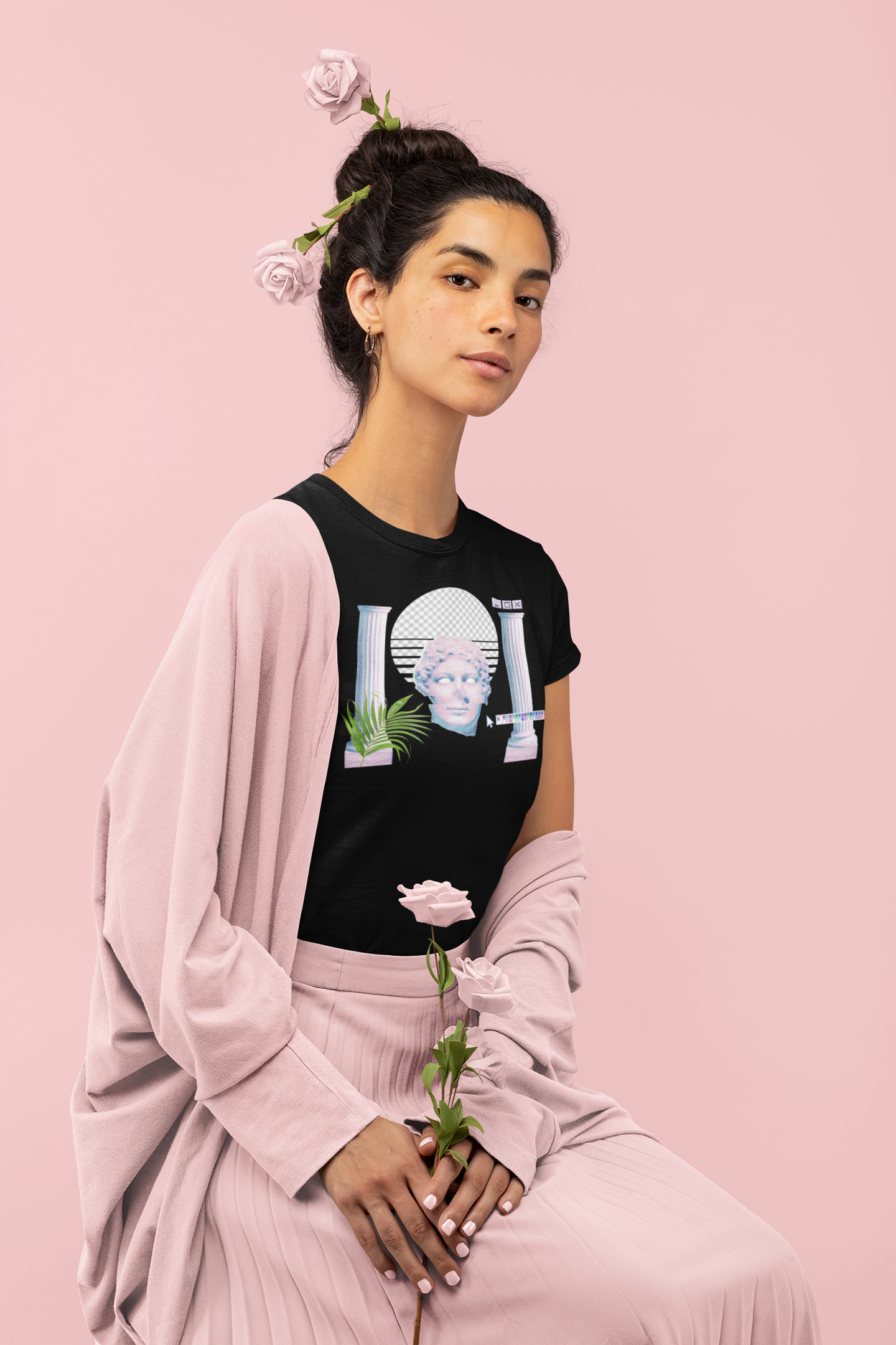 Fragmented Deity Vaporwave TShirt - Unisex Aesthetic Streetwear