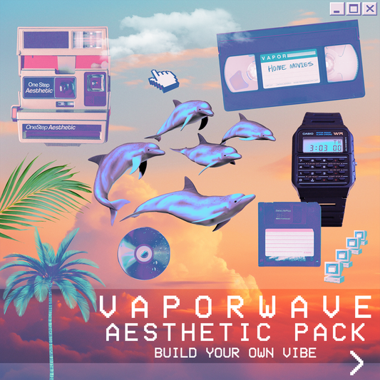 Vaporwave Aesthetic Pack, Instant Download Y2K 80s 90s Webcore Neon Internet Vibes