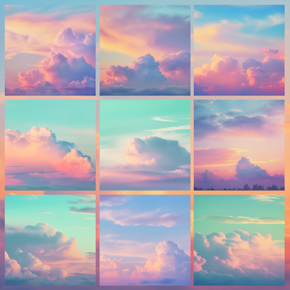 Dreamy Cloud Pack, Dreamcore Vaporwave Aesthetic Pastel Y2K Kawaii - Instant Download Printables