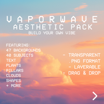 Vaporwave Aesthetic Pack, Instant Download Y2K 80s 90s Webcore Neon Internet Vibes