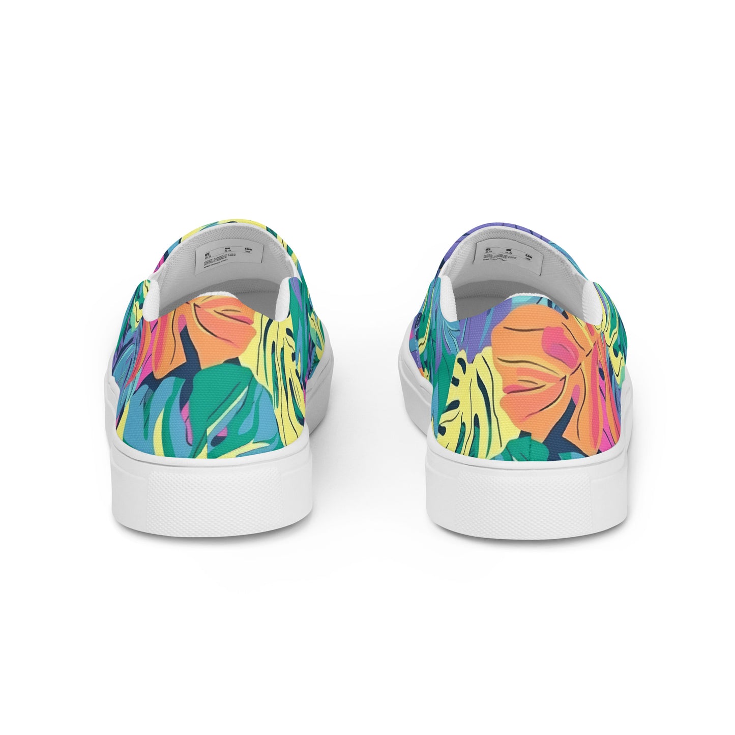 Colorful Monstera Women’s Shoes | Aesthetic Slip On Canvas Footwear