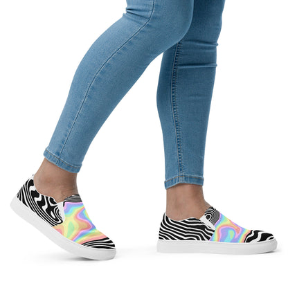 Trippy RGB Melt Women’s Slip-On Canvas Shoes