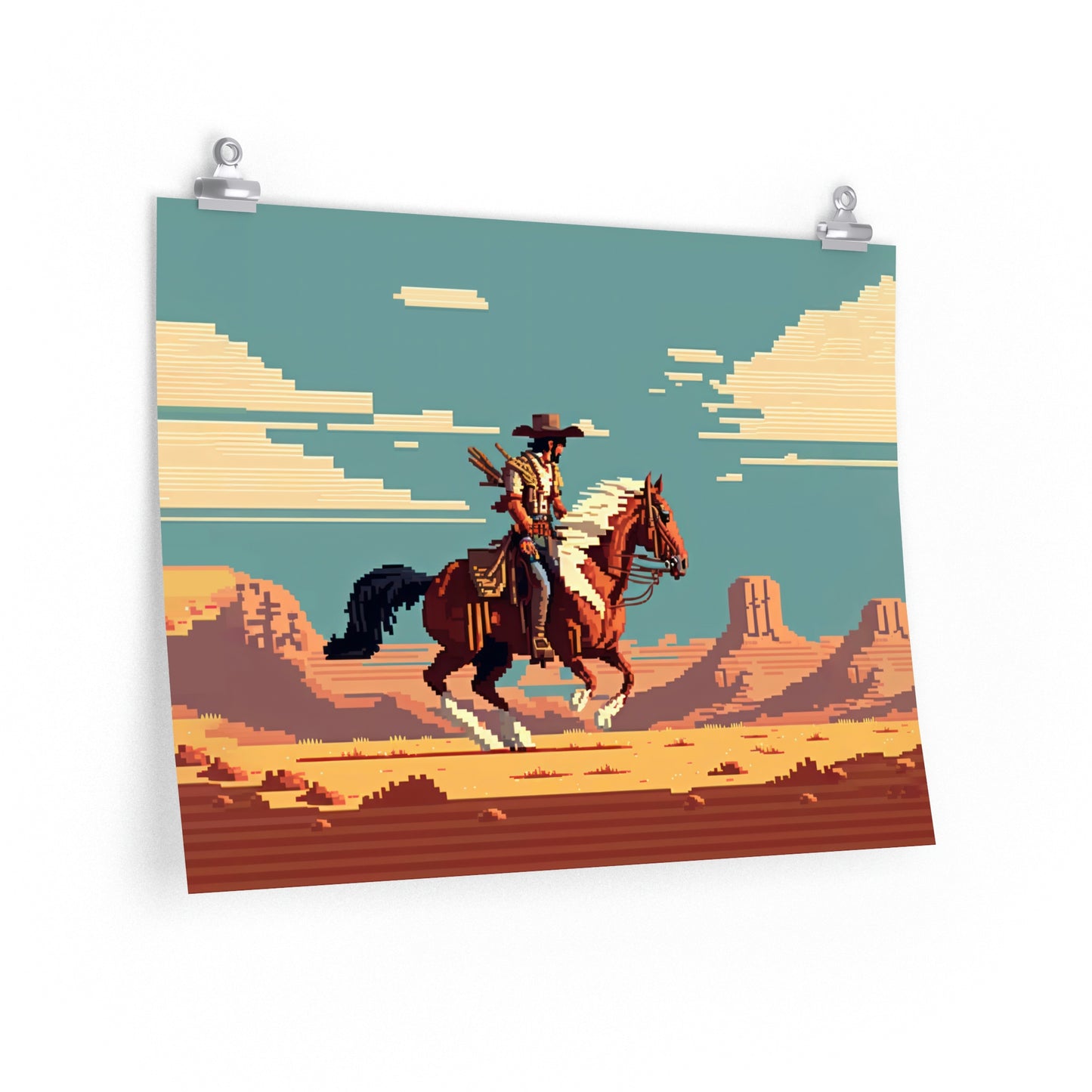 Western Cowboy Poster Matte Art Print | Aesthetic Texas Rodeo Western Gamer Decor