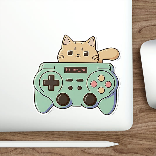 Cute Cat Controller Sticker | Kawaii Gamer Kitty