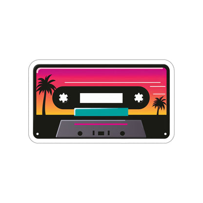 Palm Tree Cassette Tape Sticker | Vaporwave Sunset Lofi Kawaii Aesthetic 2x2-6x6 inches