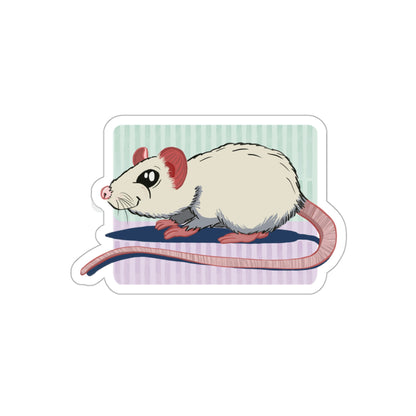 Cute Cartoon Rat Sticker | Rattie Lover Fancy Dumbo Rat 2x2-6x6inches