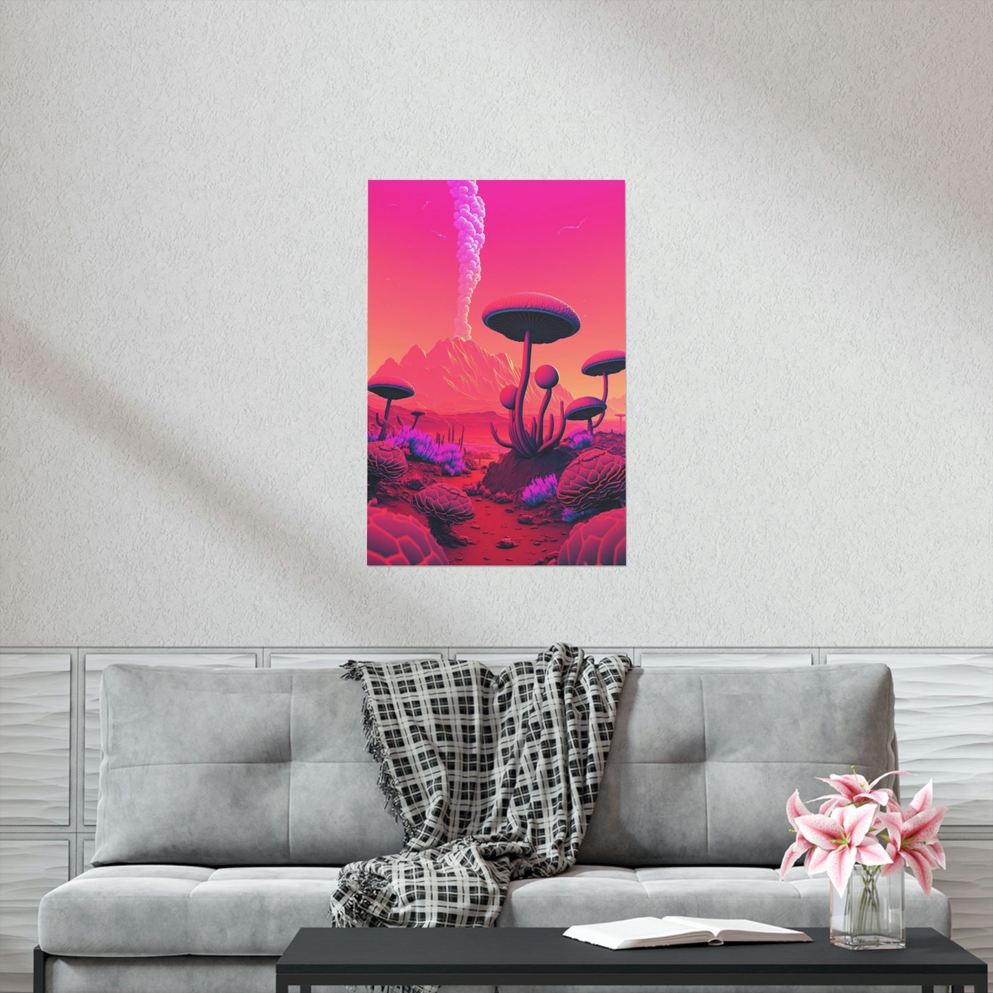 Sci-fi Alien Mushroom Planet Matte Poster Art Print | Aesthetic Game Room & Kids Room Decor