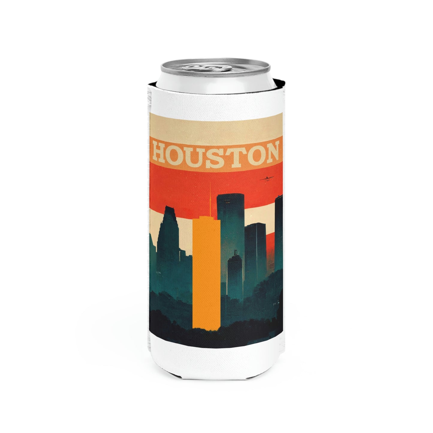 Retro HTX Koozie | Houston Skyline | Slim 12oz Cans