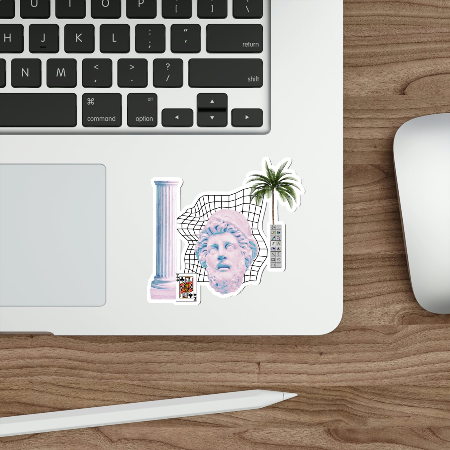 Vaporwave King Sticker | Aesthetic 80s 90s Palm Tree 2x2-6x6 inches