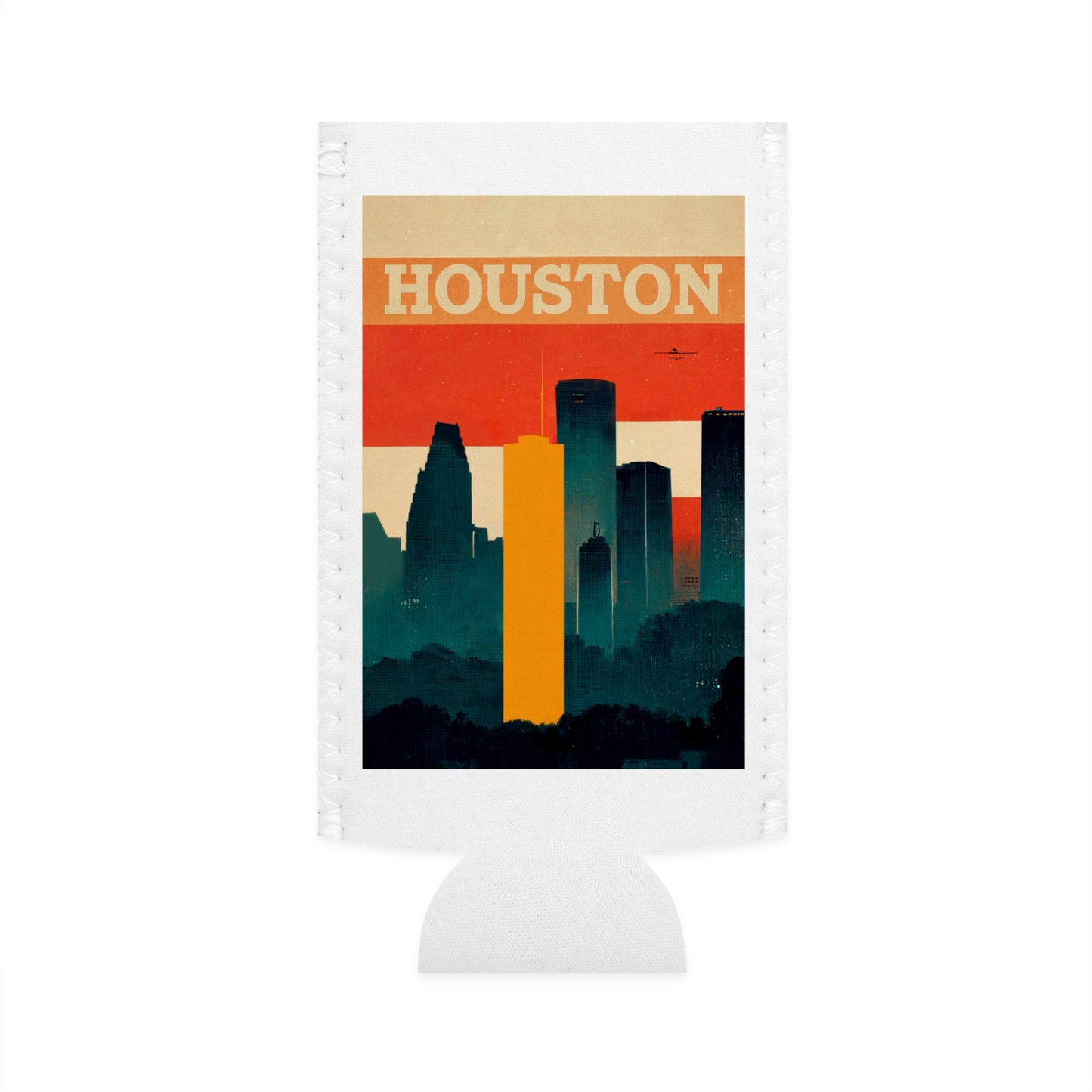 Retro HTX Koozie | Houston Skyline | Slim 12oz Cans