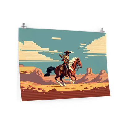 Western Cowboy Poster Matte Art Print | Aesthetic Texas Rodeo Western Gamer Decor