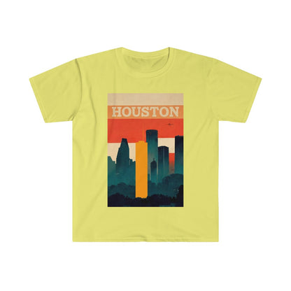 Houston Retro Skyline Unisex T-Shirt - Gildan