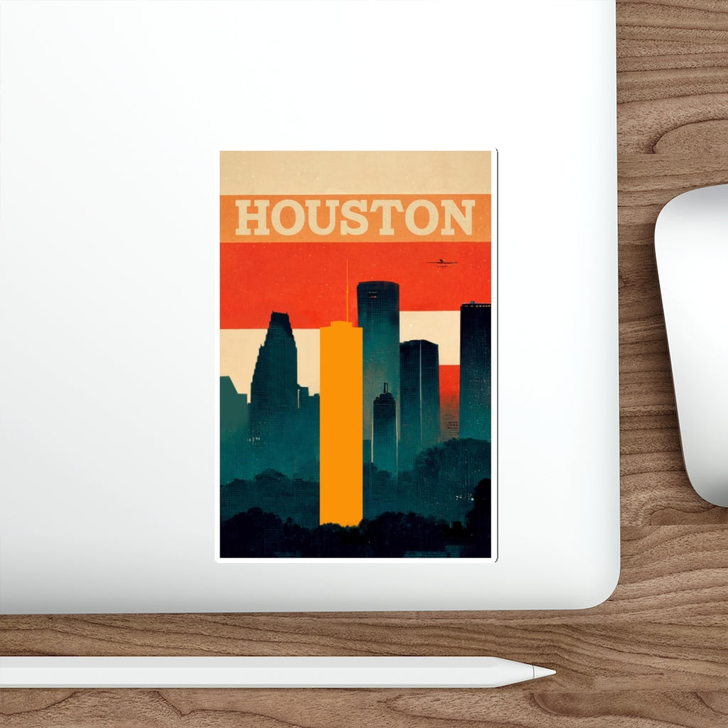 Retro Houston Skyline Sticker Vinyl | 2x2" - 6x6"