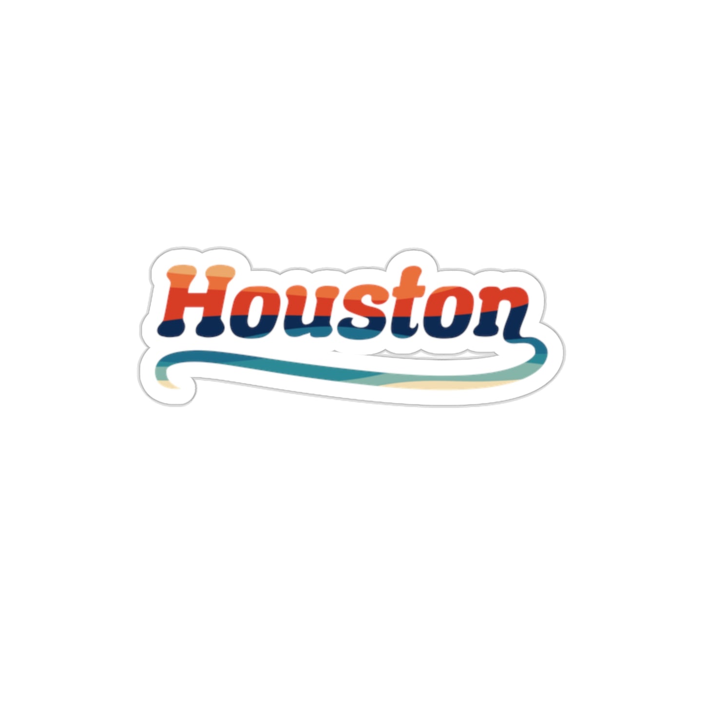 Houston Retro 70's Minimal Sticker | HTX Htown Vinyl Waterproof 2x2-6x6