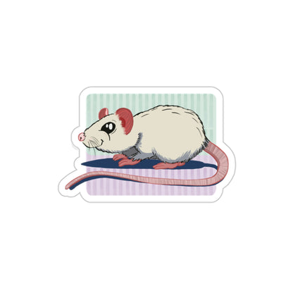 Cute Cartoon Rat Sticker | Rattie Lover Fancy Dumbo Rat 2x2-6x6inches