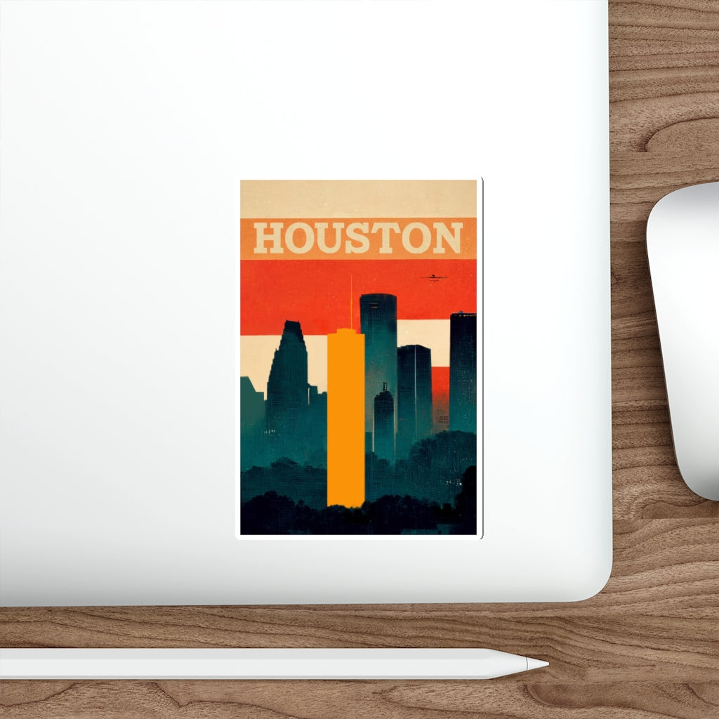 Retro Houston Skyline Sticker Vinyl | 2x2" - 6x6"