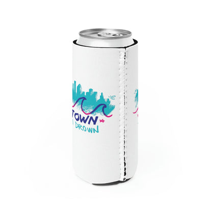 Htown Til I Drown Koozie | Retro 90s Houston Skyline | Slim 12oz Cans