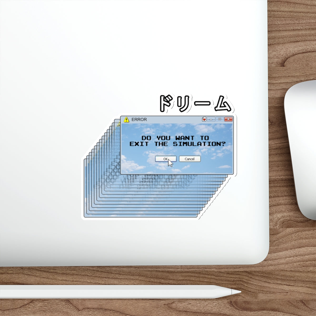 Vaporwave ERROR Sticker | Glitch Windows 98 Cyberpunk Dream Aesthetic | Vinyl 2x2"-6x6"