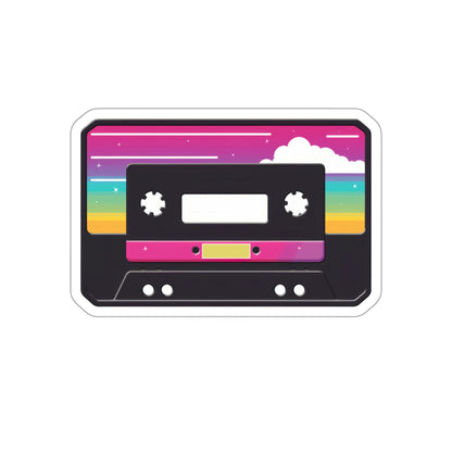 Cloud Cassette Tape Sticker | Vaporwave Rainbow Lofi Y2K Aesthetic Kawaii Stars 2x2-6x6 inches