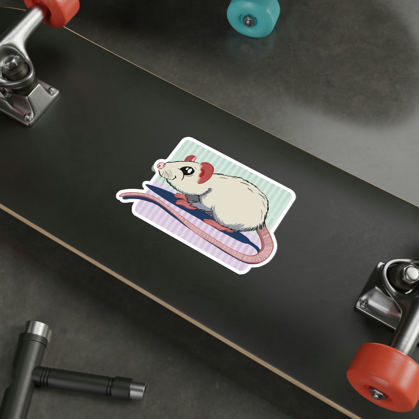 Cute Cartoon Rat Sticker | Rattie Lover Fancy Dumbo Rat 2x2-6x6inches