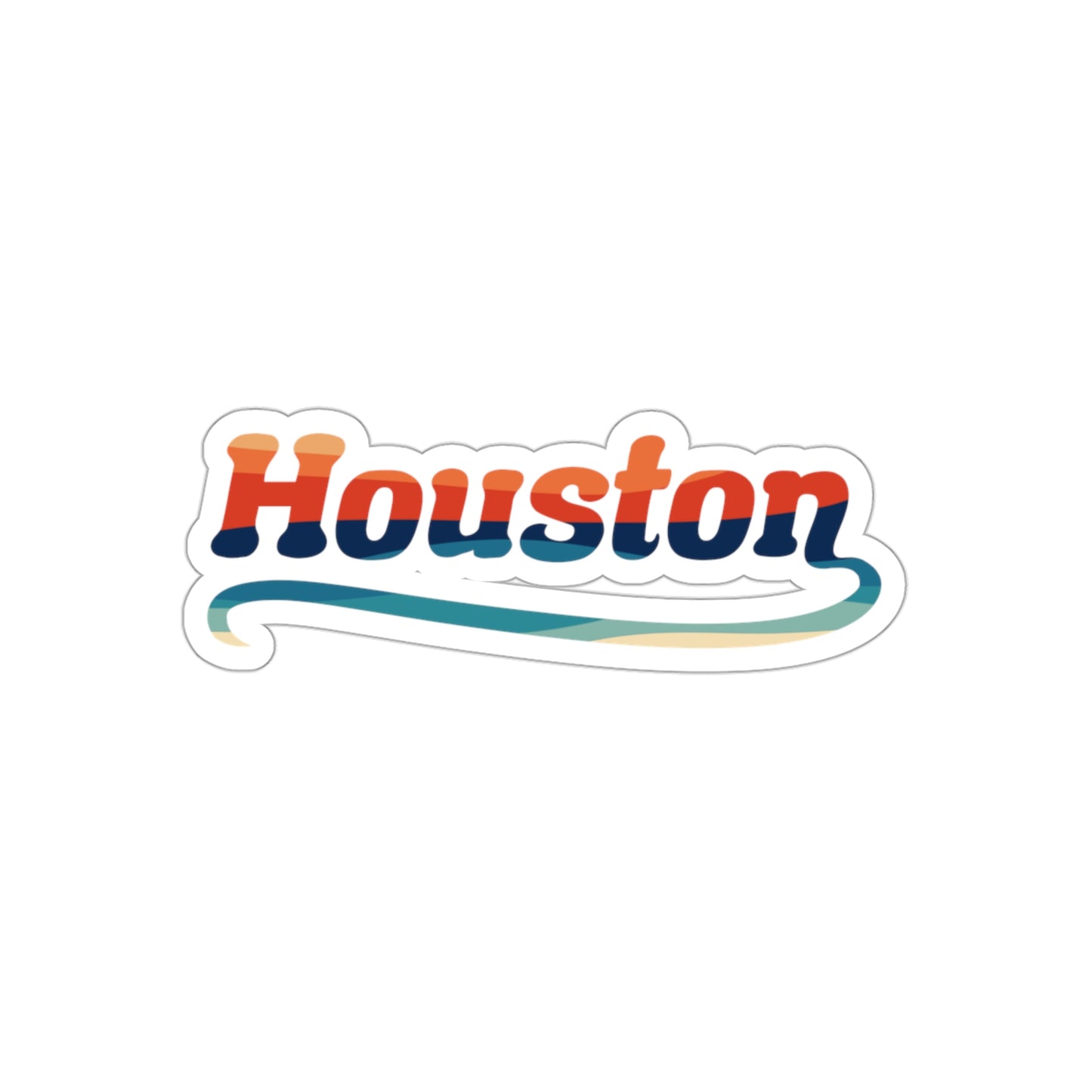 Houston Retro 70's Minimal Sticker | HTX Htown Vinyl Waterproof 2x2-6x6