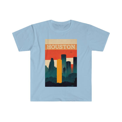 Houston Retro Skyline Unisex T-Shirt - Gildan