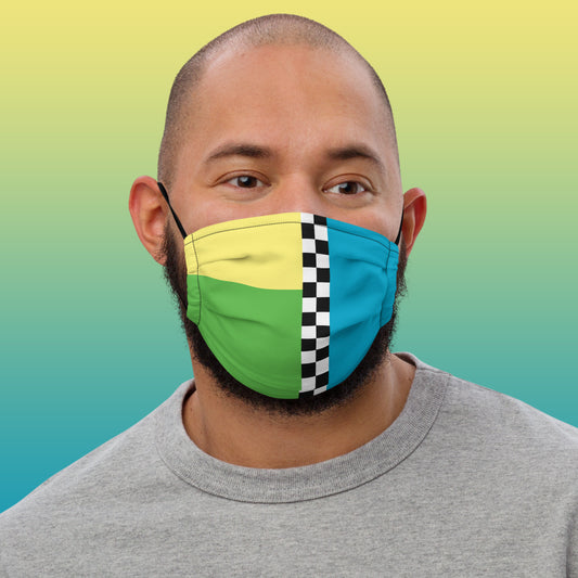 Color Block Pastel Checker Mask | Aesthetic Kawaii Skater Apparel