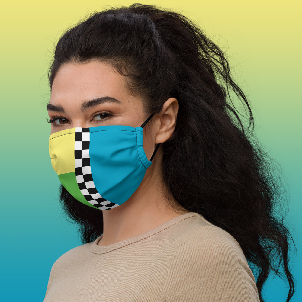 Color Block Pastel Checker Mask | Aesthetic Kawaii Skater Apparel