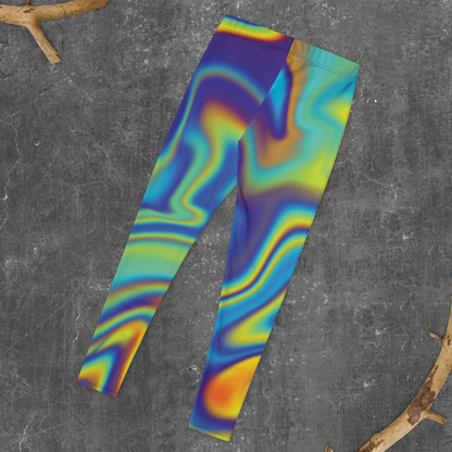 Colorful Trippy Marble Leggings | Abstract Oil Spill Color Splash Psychedelic Art Yoga Pants