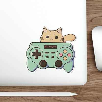 Cute Cat Controller Sticker | Kawaii Gamer Kitty