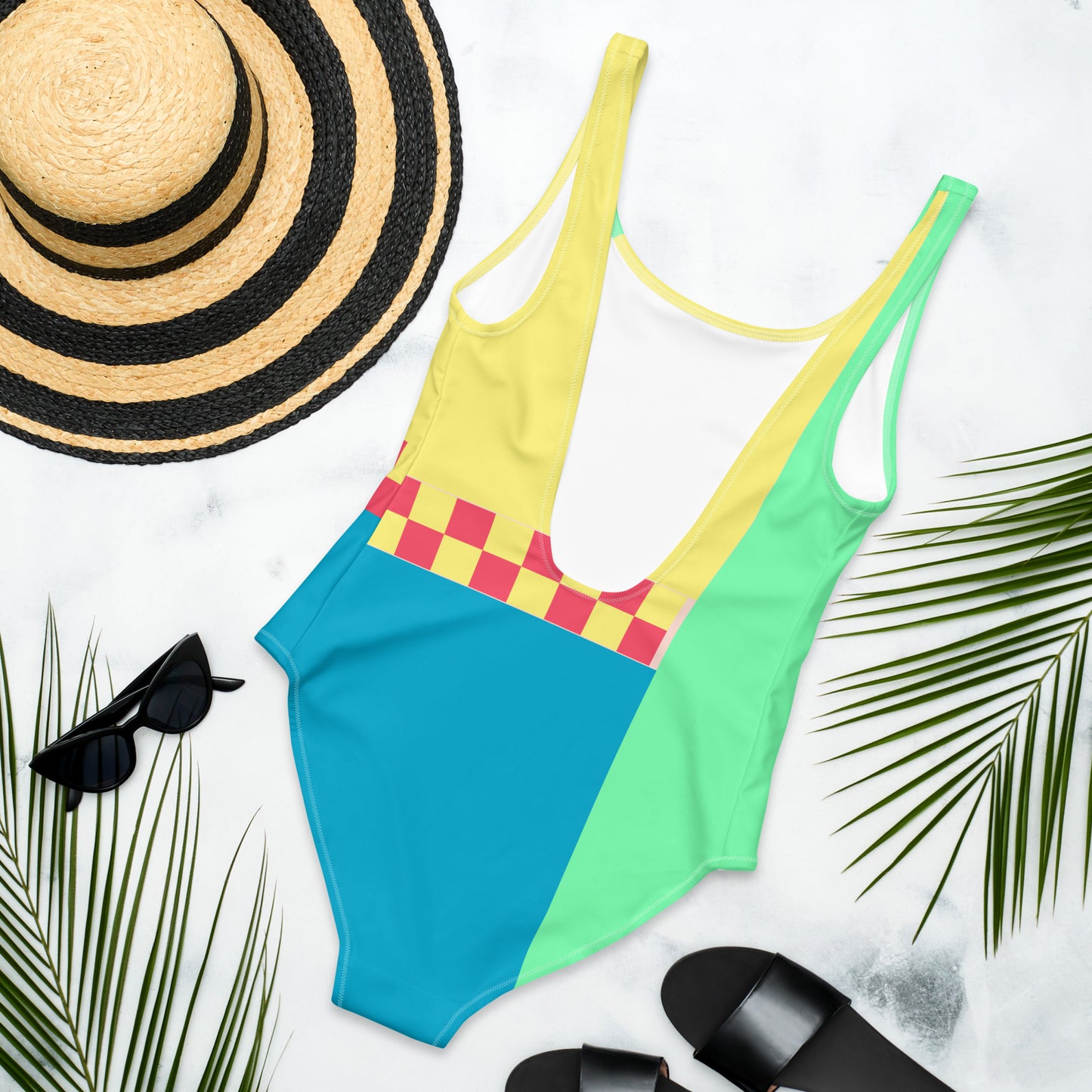 Color Block Swimsuit | One Piece Womens Swimwear | XS-3XL