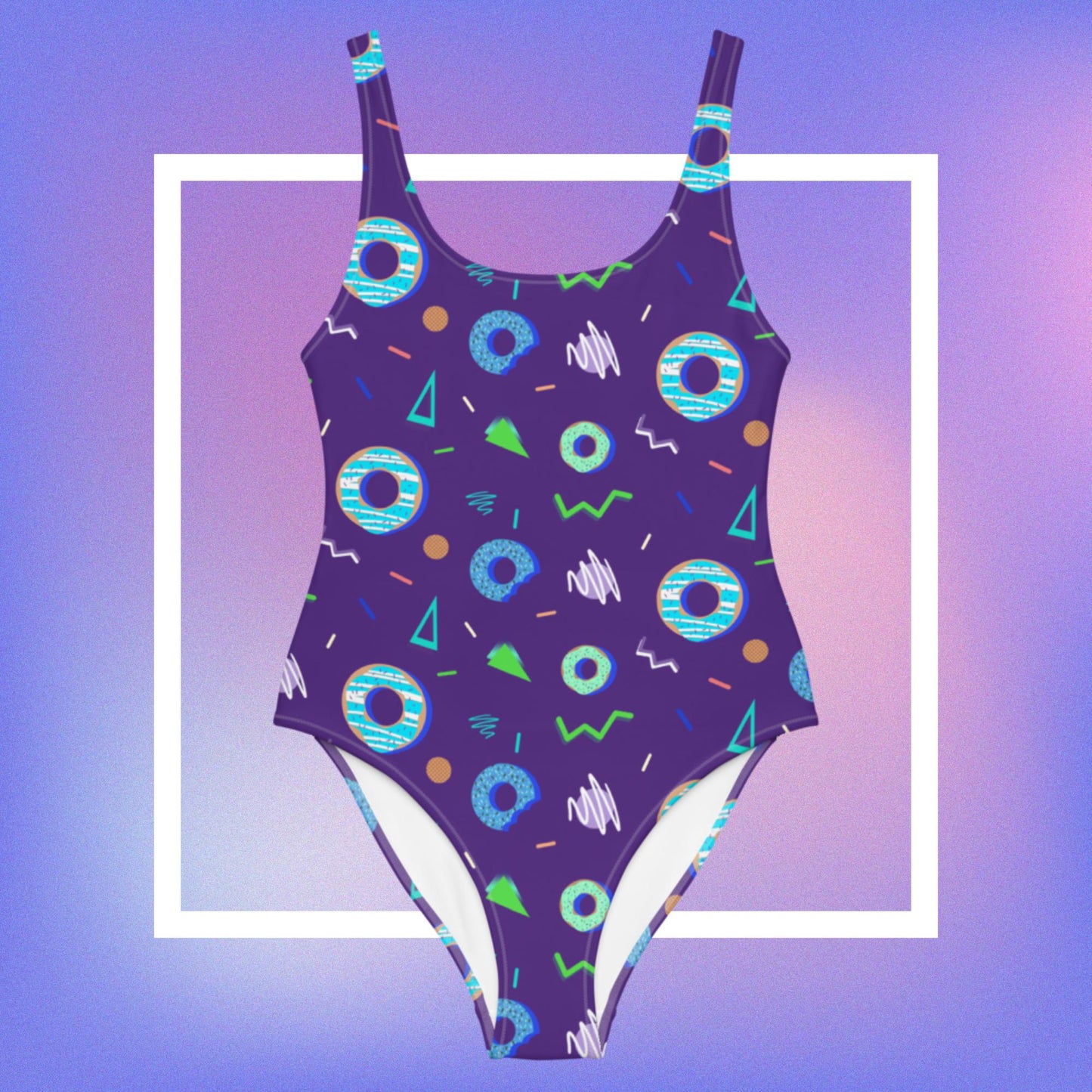 Donut 80's Pattern Swimsuit | Cute One Piece Swimwear