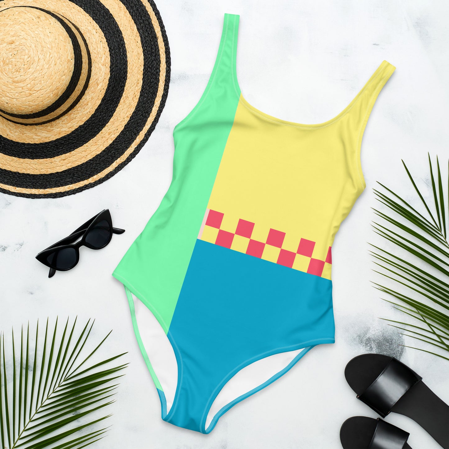 Color Block Swimsuit | One Piece Womens Swimwear | XS-3XL