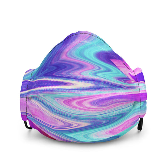 Psychedelic Trippy Colorful Vaporwave Glitch Face Mask | Great Accessory for festival, birthday gift, vacation, rave, concert!