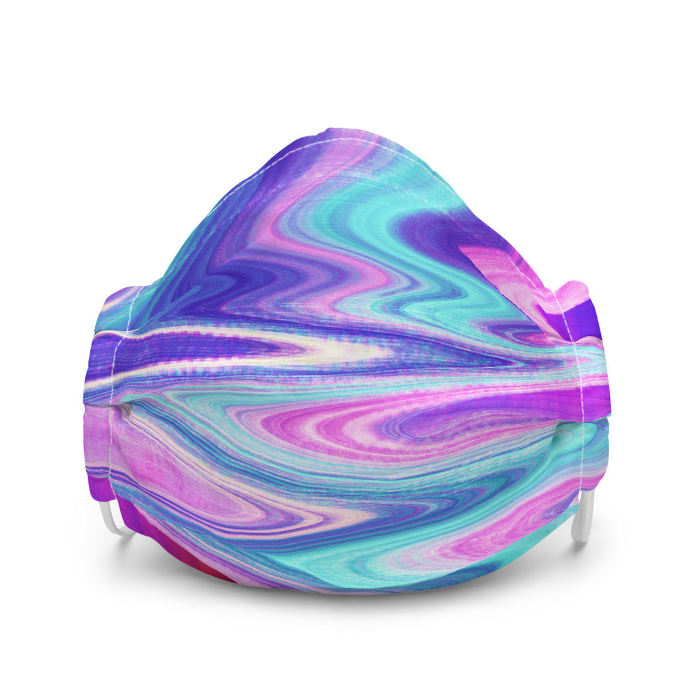 Psychedelic Trippy Colorful Vaporwave Glitch Face Mask | Great Accessory for festival, birthday gift, vacation, rave, concert!