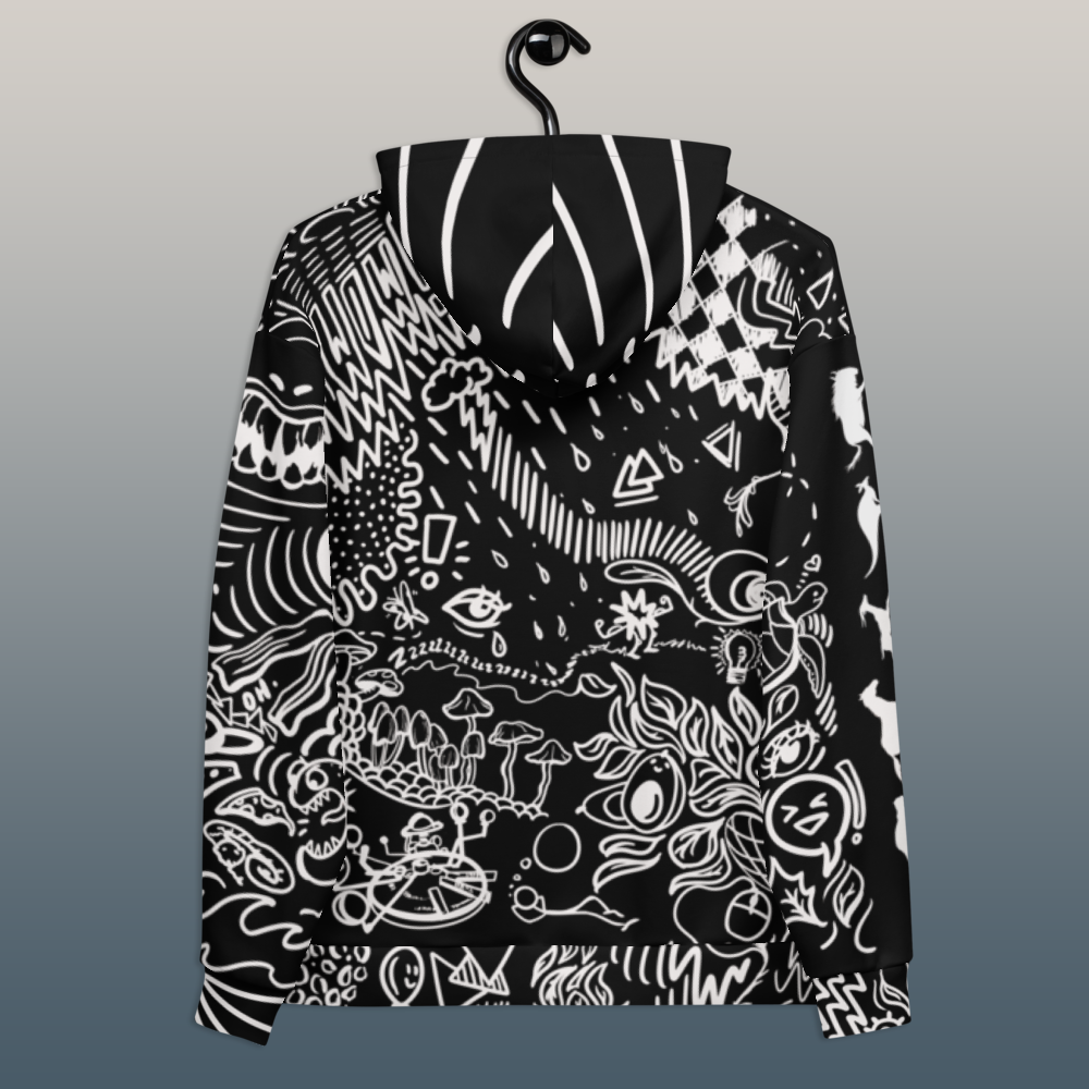 Cartoon Doodle Hoodie Inverted Version | Street Fashion Streetwear | Unique Aesthetic Apparel