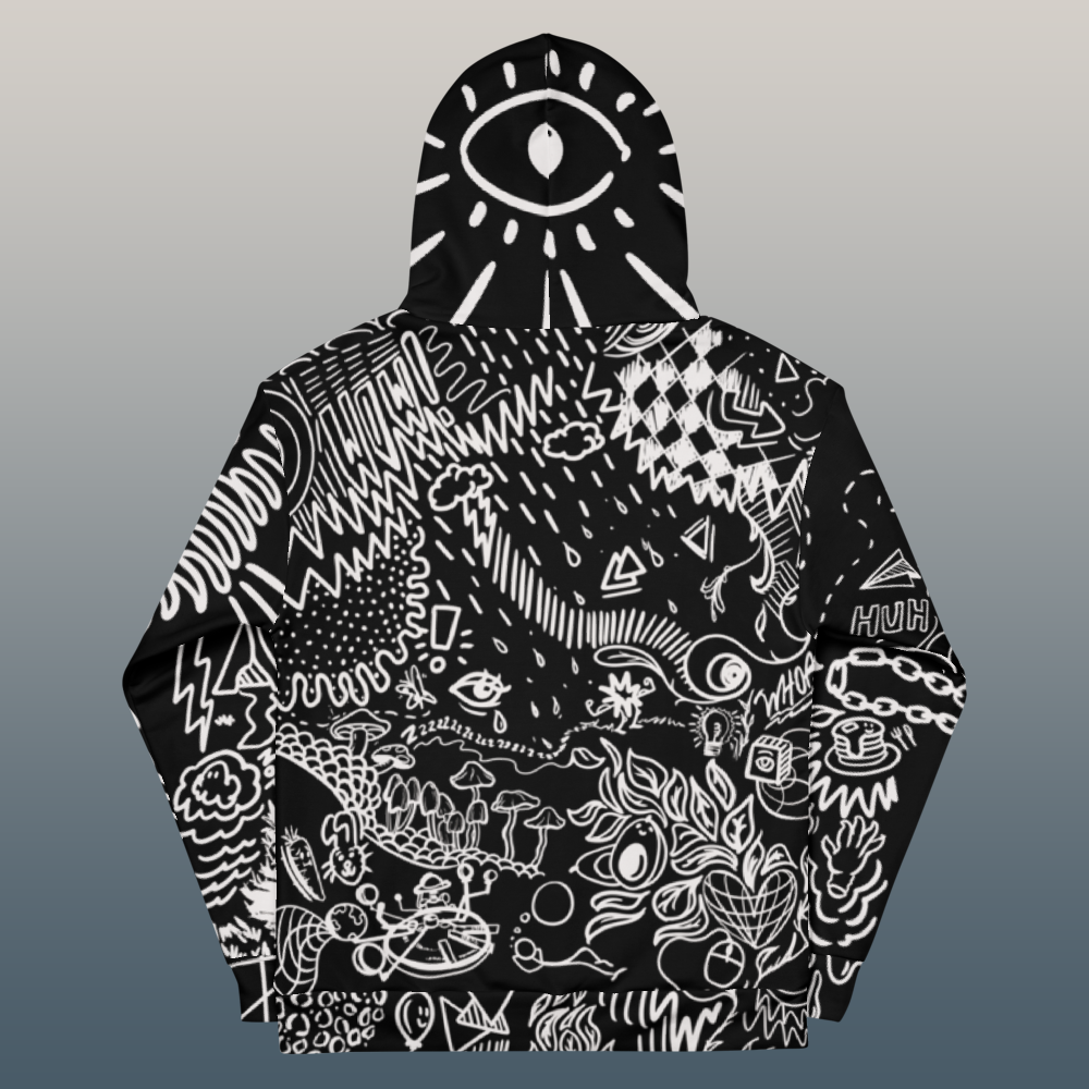 Cartoon Doodle Hoodie Inverted Version | Street Fashion Streetwear | Unique Aesthetic Apparel