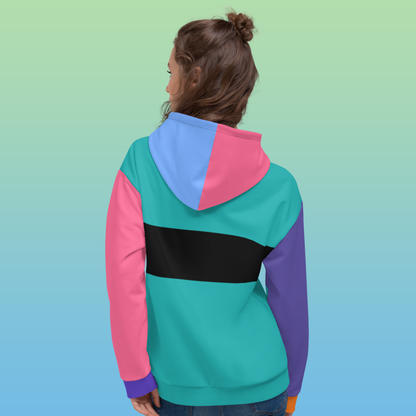 90's Color Block Hoodie | Retro Vintage Sweatshirt