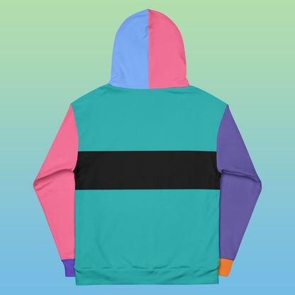 90's Color Block Hoodie | Retro Vintage Sweatshirt