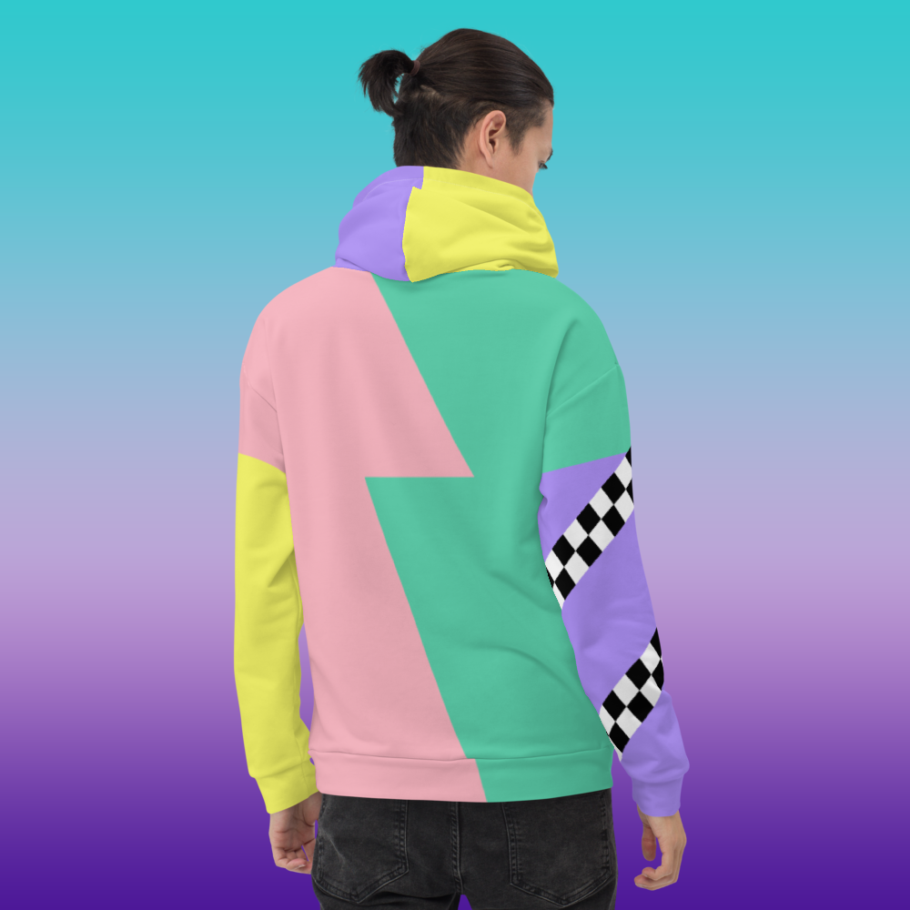 Color Block - Lightning Hoodie Asymmetric Rainbow Unisex Fit | Aesthetic Kawaii Skater Apparel