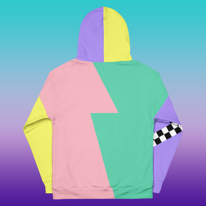 Color Block - Lightning Hoodie Asymmetric Rainbow Unisex Fit | Aesthetic Kawaii Skater Apparel